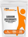 BulkSupplementments.com Powder askorbát sodný - pre imunitnú podporu, vitamín askorbát sodný C - pufrovaný vitamín C, bez lepidla, 2g na porciu, 250g (8,8 oz) (Pack of 1)
