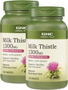 GNC bylinné Plus mlieko bodka 1300mg, dvojbalenie, 120 Caplets na fľašu, podporuje zdravú funkciu pečene