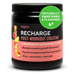 LEGION Dobíjať Post Cvičenie nápoj - Mikronizovaný Kreatín Monohydrát Natural Post Cvičenie zotavenie nápoj - Svaly Builder a zotavenie Booster Post Cvičenie Doplnky (Jahoda citróna, 30 Podáva)