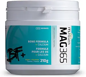 MAG365 ITL Health BF Plus Calcium, 210g 35-Servings - Iónové horčík Citrát prášok, prírodný Citrus chuť - vitamín K2 D3 so zinkom, B6, C, vápnik a draslík - kostná podpora Formula pre mužov a ženy