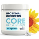 Jadro Med Science Lipozomal Quercetin, 200 mg (60 kapsúl) - Quercetin Supplement podporuje vstrebávanie vitamínu C a zinku - podporuje imunitný systém a zdravie srdca, bez gluténu a bez mlieka