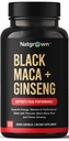 Natgrown Black Maca Root + Panax Ginseng prášok Kapsule 1500 mg s Black Peruvian Maca Root & kórejský Panax Ginseng Supplement pre mužov a ženy - Vegan Pills (120 gróf)