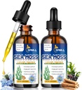 Organické Sea Moss kvapky, 11 v 1 Black Seed Oil & Irish Liquid Sea Moss Gel Ashwagandha Burdock Root, Spirulina, Bladderwrack, Elderberry for Digestion, Imunity, Skin Hair Health, Non-GMO - 4 Fl Oz