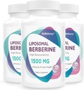 Berberine HCL Supplement 1500mg - Vysoká biologická dostupnosť Lipozomálne Berberine Kapsule pre Ženy a mužov, AMPK Aktivátor pre Kardiovaskulárne zdravie, bez cukru, non-GMO,180 Softgels
