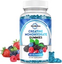 Kreatín Monohydrát Gummy pre mužov a ženy, Žuvačky Kreatín Monohydrát s vitamínom B12 pre rast svalov a zotavenie-Vegan, Zmiešané Berry chuť, 60 Gummies