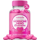 Hormonálna rovnováha pre ženy Gumies + PMS Relief Supplement - Podpora Mood Swings, Clear Skin, Znížené kremíky a ochabnutie - Hormonálne PMS Gumies PCOS Vitamín s brusnicou, Dong Quai (60 Gummies)