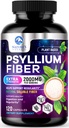 Psyllium Husk Fiber Supplement 1500mg - Vegan Prebiotic, Rozpustné Fiber pre Daily Tráviace zdravie a pravidelnosť Podpora, Prírodné Psyllium Powder Caps, bez cukru, Non-GMO & Gluten-Free - 120 Kapsule