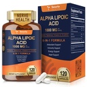 Totaria Alpha Kyselina lipoová 1000 mg - ALA doplnok Antioxidant pre neuropatiu Podpora Nervové zdravie, pečeň Detox, Antioxidant, Metabolizmus a bunková energia, Anti-Aging - non-GMO, Gluten zadarmo, Vegan Safe