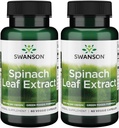 Swanson Spinach Leaf Extract - Herbal Supplement Promoting Overall Health - Green Foods Formula w/Beneficial Thylakoids & Chlorophyll - (60 Veggie Capsules, 650mg Each) (2 Pack)