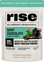 Rise Grass-Fed Whey Protein Powder - Mint Chocolate | 25g Protein No Artificial Flavors, Colors, or Preservatives - Sugar Free, Gluten-Free, Soy Free (2.4 lbs)