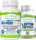 Power by Naturals: Organic Sea Moss a Leptin Detox Bundle - 60 Vegan Capsules Each - Plant-Based, Gluten-Free Supplement for Immune Enhancement and Natural Cleaning