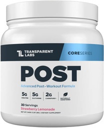 Transparentné Labs Post - Post-Workout zotavenie svalového Builder s L-Glutamine, Beta-Alanine a BetaPure Betaine Anhydrous pre svalovú obnovu a budovanie svalov - 30 Slúži, Jahodová citróna