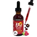 Bricker Labs B-12 Blast Tekutý vitamín B12 a kyselina listová doplnok, Podpora výroby energie, Veľká chuť Tekutý vitamín B12 Dietary Supplement in Natural Malinová chuť, 2 fl oz fľaša