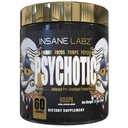 Insane Labz Psychotic Gold, High Stimulant Pre Cvičenie Powder, Extrémne Trvalá energia, Čerpadlá a vytrvalosť s Beta Alanyne, DMAE bitartrate, NO Booster (60 Servings, Hrozno)