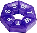 EZY DOSE Týždenný Organizátor tabletiek, Medicína Box, a vitamíny plánovač, Cestovné tabletky plánovač, Prenosné skladovanie, 7-Sided, Purple, BPA zadarmo