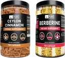 PURE ORIGINÁL SUROVINY Ceylon škorica a Berberine Kapsule Bundle (730 Kapsule Každá) Žiadne horčík alebo ryžové výplne, Lab Overené