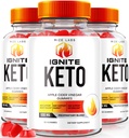 Rize laboratória (Pack of 3 Ignate Keto ACV Gummies, for Advanced Weight Loss, Keto Ignite Supplement (180 Gummies)