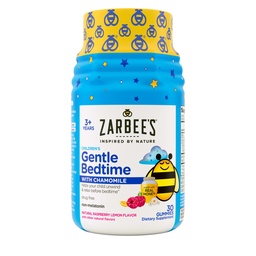 Zarbee's Gentle Bedtime Gummy pre deti - Melatonin-free zmes prírodného medu, malinová citrón, a harmanček pomáha deťom oddýchnuť a relaxovať sa pripraviť na spánok, 30ct