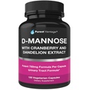 D Mannose Kapsule s 600mg D- Mannose Powder Per Cap - s pridanými brusnicami a púpava extrakt na pomoc v močovom mechúre, močových ciest a UTI podpora - 120 Veggie Caps