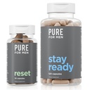 Pure pre mužov Original Vegan Čistota Fiber Supplement, 120 Kapsule a Resetovať Detox Supplement, 30 Kapsule