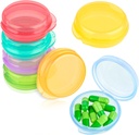 Amabro Small Pill Organizátor Box, 7 PCS Cestovné pilulky Prípady Prenosné Pill Container Daily Mini Pill Case Holder for Pocket Purse Pills Medicine Cod Liver Oil Storage Box Earplug Case