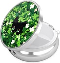 Nipichsha Pill Box, malé pilulky Prípad pre Purse & Pocket, roztomilé cestovné lieky Organizátor, Prenosná medicína Kontajner držiak držať vitamíny, lieky, Rybí olej a doplnok, Zelená Leave Cat