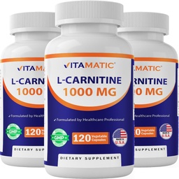 Vitamatický L-karnitín Fumarát 1000 mg - 120 Rastlinné kapsuly (3 fľaše)