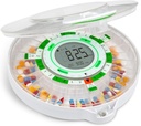 Live Fine 28-dňový automatický pilulky dispenzér s vylepšeným LCD displejom, kľúčom zámku, zvukom a svetlom pre predpisy, lieky, vitamíny, doplnky a viac