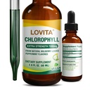 Lovita Chlorofyl Liquid Drops, High Potency 120 mg/ml, 7 200 mg per fľaša, Natural Energy Booster & Immune Support, Internal Deodorant, Skin Health, Vegan & Non-GMO, Mint Flavor, 60 Servings 2 Oz