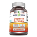 Amazing Formules Quercetin Berberine - 250mg Berberine a 250mg Quercetin, 90 Veggie Capsules Supplement 
