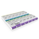 EZY DOSE Týždenne (7-Deň) Organizátor pilulky, vitamín Kontajner, a Daily Medicine Planner, 2X-Veľké Push Button Compartments, Artritída Priateľsky, jednoduché použitie, 4 krát denne, jasné Lids, BPA zadarmo