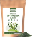 Organic Spirulina Powder, Non-GMO, USDA Certified, Green Superfood Boosts Energy, High in Protein, Minerals, Antioxidants, and Vitamíny, 1 Lb