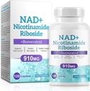 NAD doplnok pre mužov a ženy - Lipozomálny nikotínamid Riboside, Quercetin, NAD+ Supplement with Resveratrol 910mg - Podpora svalovej hmoty, mozgu, energie, 120 Kapsule