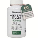 Pristinine Saint Basil Kapsule - 500 mg Gluten Free Imunity & Relaxation Support Adaptogen Supplement - 60 Day Supply - Tulsi Holy Basil Leaf Extract Capsules - Vegan - Non-GMO