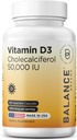 Balancebreens Vitamín D3 50 000 IU, 60 Veggie Kapsule - Vysoká potencie, podporuje Immune & Bone Health - Weekly Once
