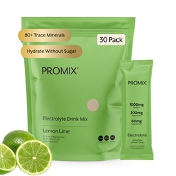 ProMix Nutrition Elektrolytes prášok balíčky - bez cukru, Zero kalórií, Stevia zadarmo, pôst priateľsky, Prírodné Himaláyan ružová soľ - citrónová vápno - 30 porcií (Stock of 30)