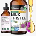 BIO KRAUTER® Milk Thitle Supplement for Liquid Milk Thitle Extract Commontains Silymarin for Digestive Support 4 Fl.Oz - Alkohol a cukor bez, 56 dní dodávok