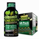 Vitamín Energy Cvičenie+ Extra sila Energia Shot Kyslé jablko 48 Balenie, 260mg Prírodný kofeín, Predpráce, B-vitamíny, Minerály, Vytrvalosť a výkon, Zero Cukor, Gluten-free, Vegan, 1,93 fl oz
