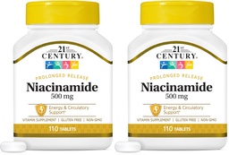 21st Century Niacínamid 500 mg Tablety s predĺženým uvoľňovaním, 110- Count (balenie 2)