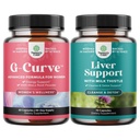 Bundle of G-Curve Butt & Breast Enhancement Pills with Saw Palmetto Extract Horny Coat Weed and Liver Clease Detox & Repair - Milk Thitle with Dandelion Root Choline Cvikle & Artičoky Extract