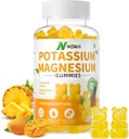 Kálium Magnézium Gumies, Nová formula Pokoj Magnézium Glycinate Gummies, Žuvacie Gummy Doplnky pre nohy Cramps & svalovina, Ananásová chuť 90 Počet
