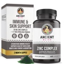 Zinkový komplex Kapsule s posilnenou absorpciou, Antioxidant a Immune Suplement, Zinkový doplnok pre mužov a ženy podľa starovekej blaženosti (60 kapsúl)