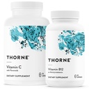 THORNE - Wellness Bundle - vitamín C & B12 - podporuje srdce, nervy, imunitné a tkanivové zdravie - 60 až 90 slúži