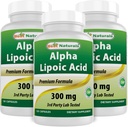 Najlepšie prírodné Alpha Lipoic Acid 300 mg 120 Kapsule (120 Počet (Pack of 3))