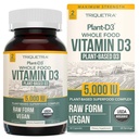 Organický vitamín D3 5 000 IU - 100% celý potravinový a rastlinný cholekalciferol forma, 100% Vegánsky vitamín D - obohatený o prebiotický a superpotravinový komplex
