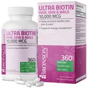 Bronson Ultra Biotin 10 000 Mcg vlasov kože a nechtov doplnok, non-GMO, 360 Vegetariánska kapsula