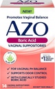 AZO Boric Acid Suppitory for Women, pomáha podporovať kontrolu zápachu a rovnováhu Vaginálne PH s klinicky študoval kyselinu boritú, non-GMO, 30 Počet