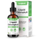 LIKVIDNÁ HEALTH Tekuté Chlorofylové kvapky - Interný dezodorant, Pečeň Detox, Imunitná podpora, Podporovať kolagén pre vlasy a kožu, zastaviť zlý dych, znížiť chuť do jedla - Vyrobené v USA, Vegan, non-GMO (2 oz)