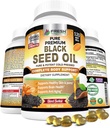 ČERSTVÁ ZDRAVOTNÍCKA Čierny olej Kapsule studený lisovaný 1300mg - 100% Pure Non-GMO Nigella Sativa - Immune & Joint Support - Premium Softgel Supplement