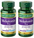 Nature's Bounty Melatonin 5mg Dual Spectrum, 100% Drug Free Sleep Supplement, Quick Release and Extended Release, Propaguje relaxačné a spánkové zdravie, 60 Bi-Layer Tablets (Pack of 2)